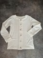 Alkalmi fehér kardigán bordázott anyagból 