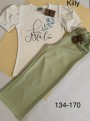 Killy design lezser csinos nagylányos szett almazöld nadrággal puffos ujjú felsővel 