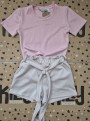 Killy design puha anyagú szürke short púder pólóval szettben 