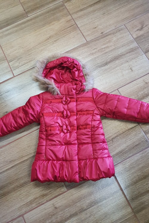 Piros téli kabát 