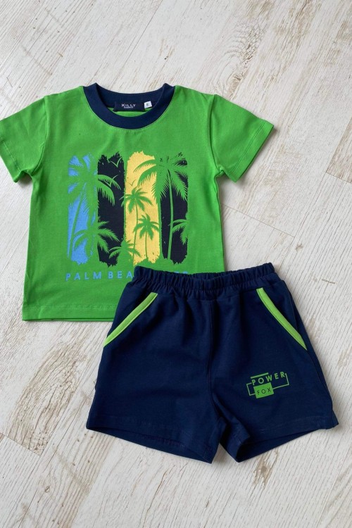 Killy design zöld pálmás póló 