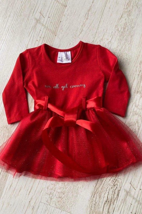 Piros tüll ruha bébiknek