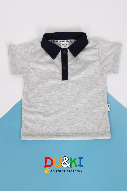 Fiú galléros póló szürke 