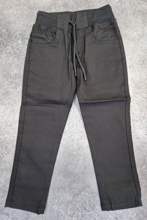 Fekete gumis derekú vászon nadrág 