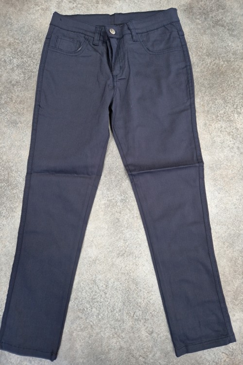 Nagyfiús sötétkék vászon nadrág állítható derekú 