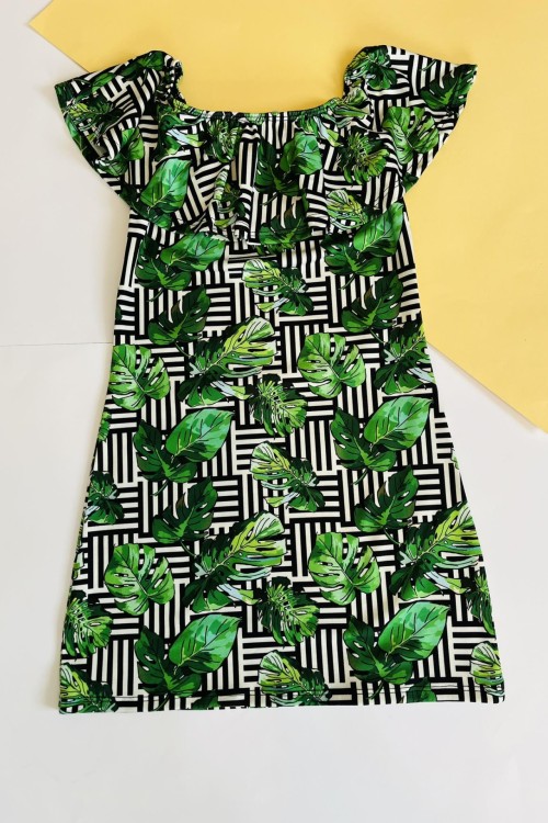 Nyári mintás leveles ruha 