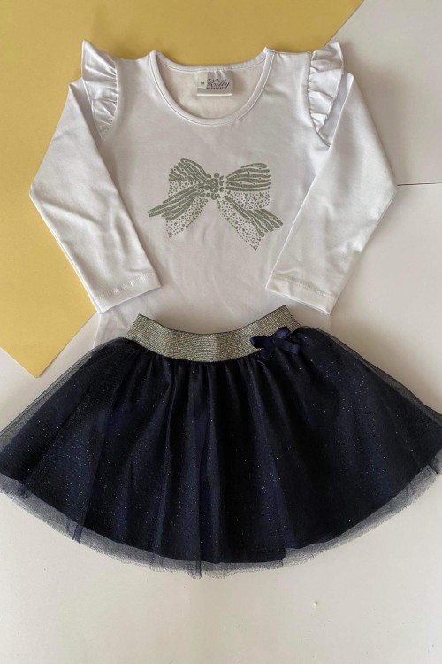 Sötétkék tüll szoknya felső nélkül 