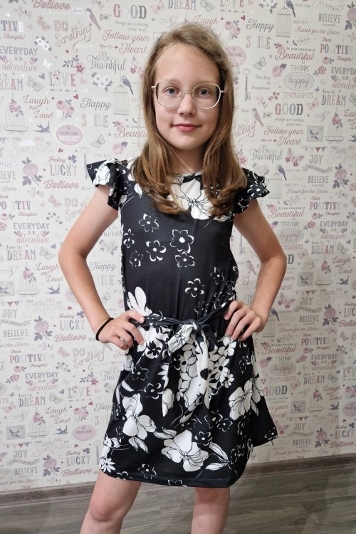 Fekete-fehér pamut ruha 