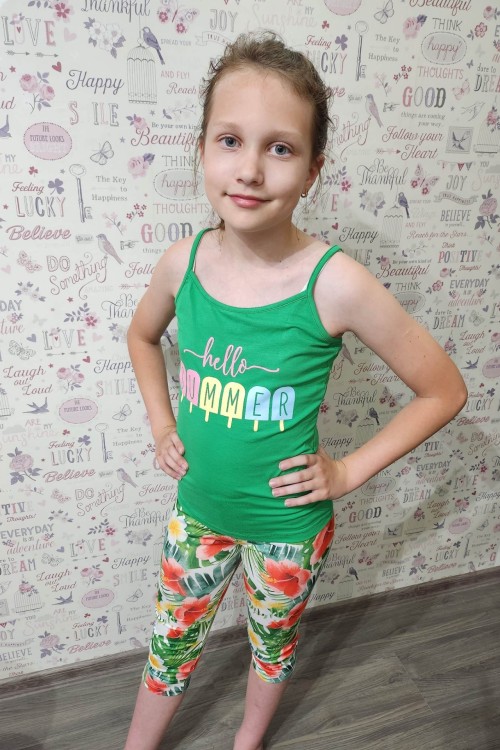 Zöld spagetti pántos trikó 