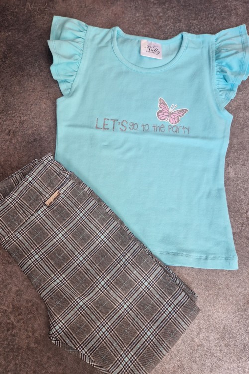 Menta felsős szett csinos bengalin nadrággal 