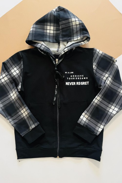 Fekete fiú cipes pulóver 