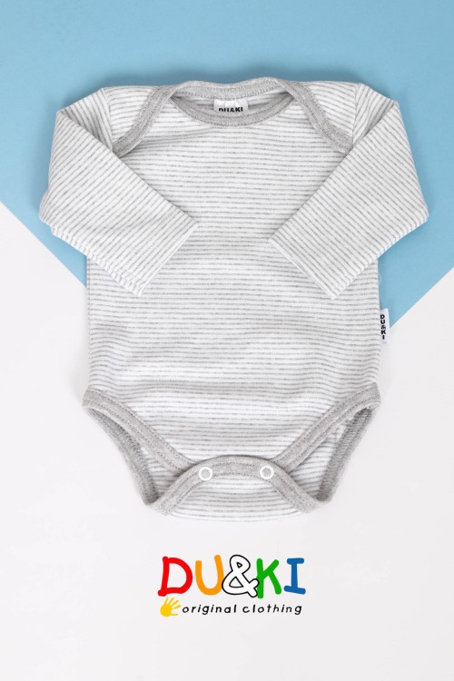 Szürke csíkos body 