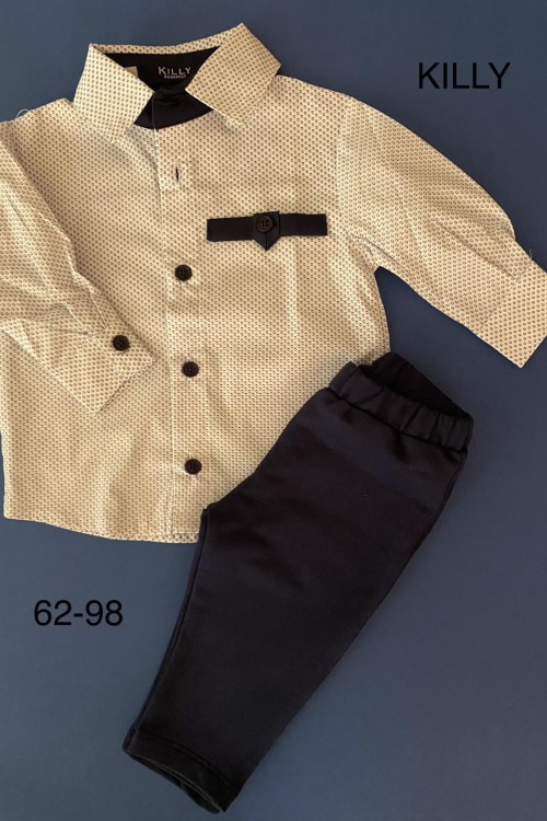 Fehér alapon mintás kisfiú ing 