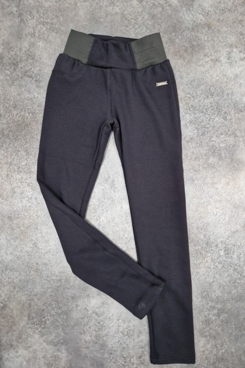 Fekete széles gumis warm meleg nadrág 