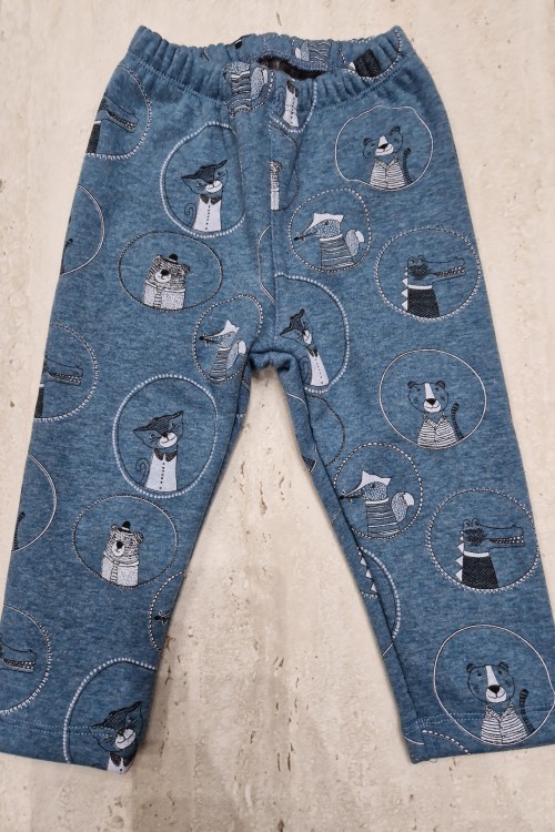 Kék krokodilos meleg warm szőrmés Bébi nadrág 