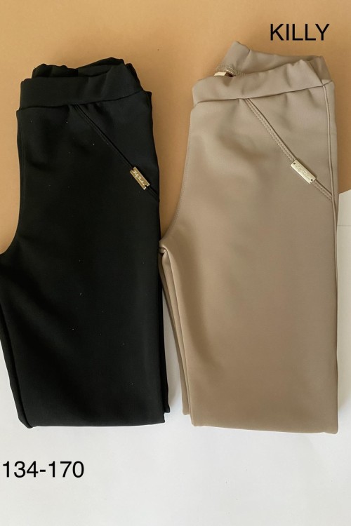 Fekete bőr nadrág, belül bolyhozott 