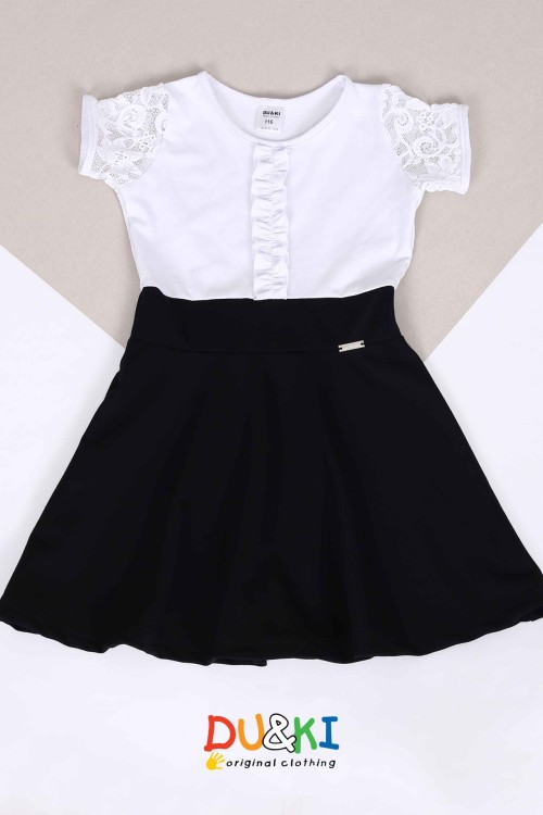Du&ki kislány fekete-fehér ruha