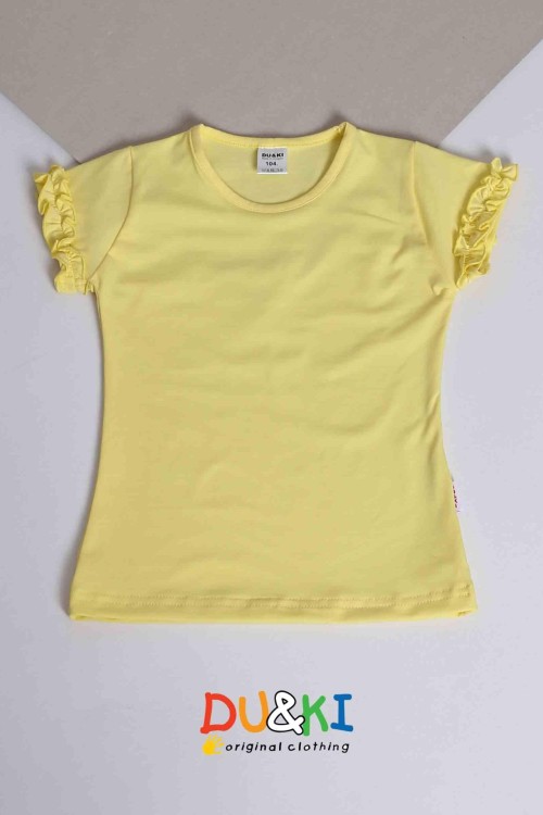 Du&ki fodros ujjú sárga póló 