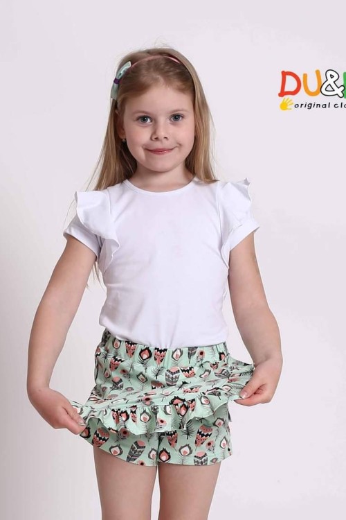 Du&ki Kislány fodros póló fehé