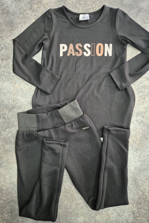 Killy design fekete meleg warm nadrág zsebes tunikával szettben 