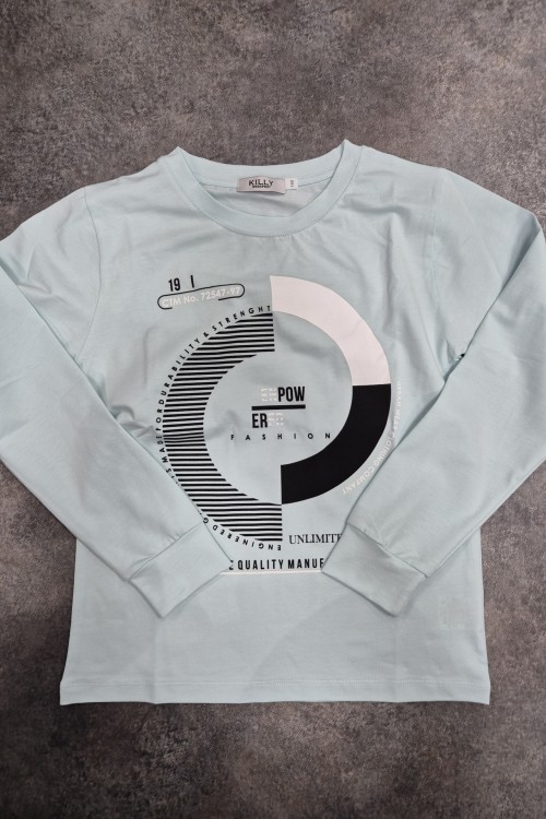 Killy design nagyfiús kékes-zöld hosszú ujjú póló 