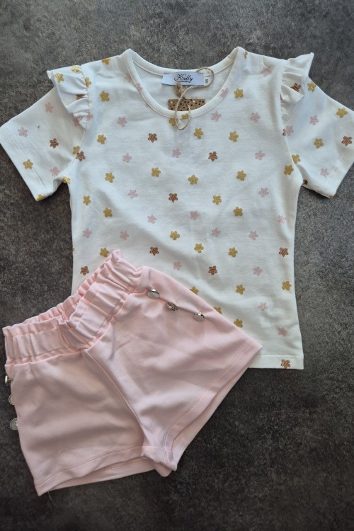 Killy design gombos shortos rózsaszín szett 