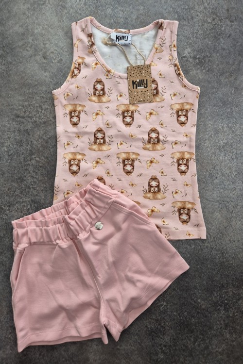 Killy design kislányos trikós púder színű szett 