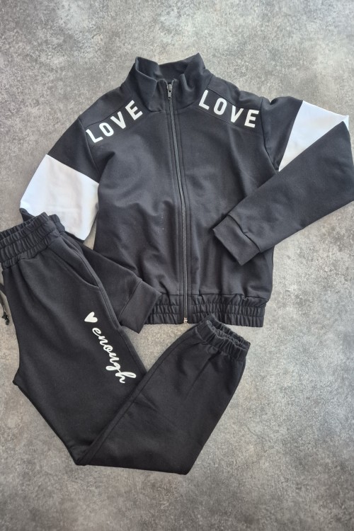 Killy design fekete szett gumis aljú bővebb fazonú nadrággal 