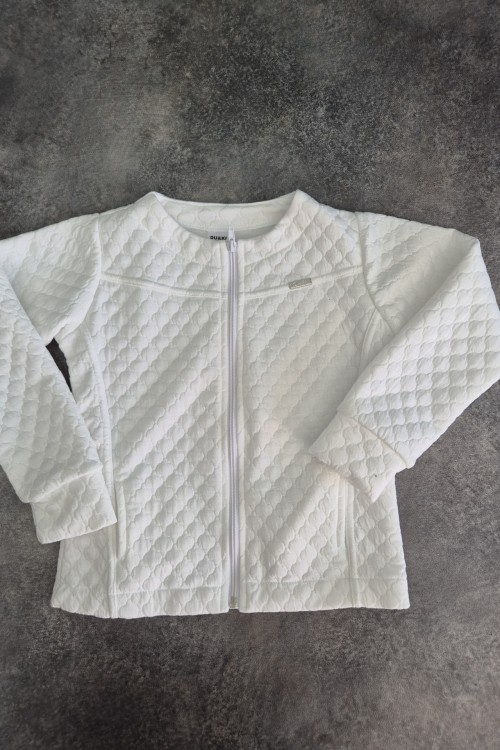 Du&ki Lány cipzáras fehér kardigán 