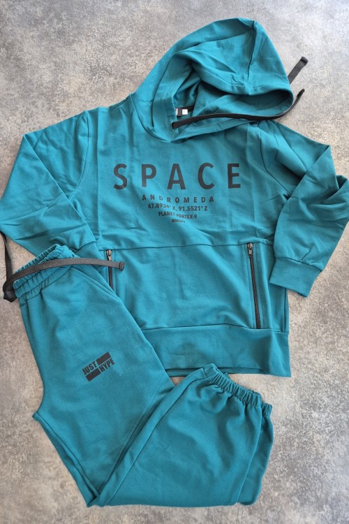 Killy design petrol zöld zsebes vagány bővebb fazonú nadrág,  felső külön vásárolható meg hozzá 