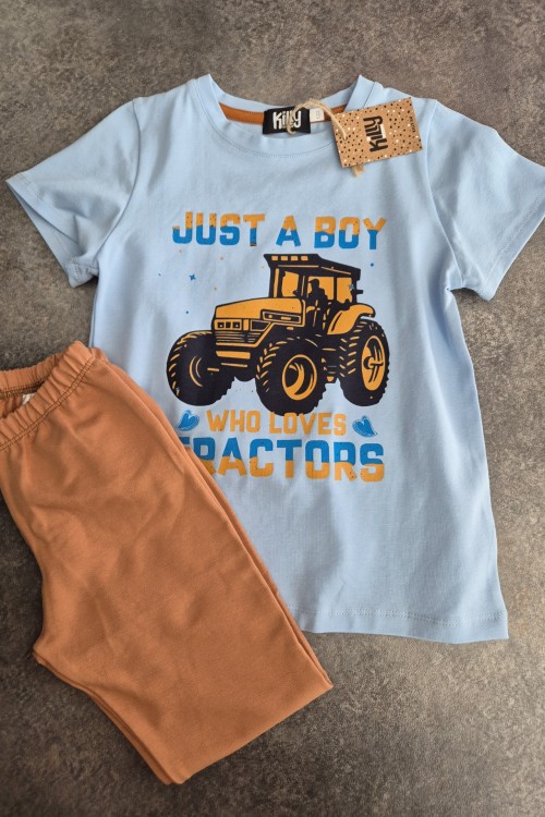 Killy design kék traktoros pólós szett 