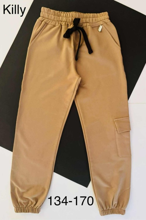 Killy design barna zsebes lezser nadrág nagylányoknak 