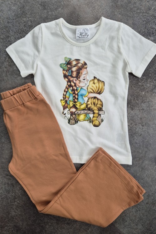 Killy design barna trapéz nadrágos szett 