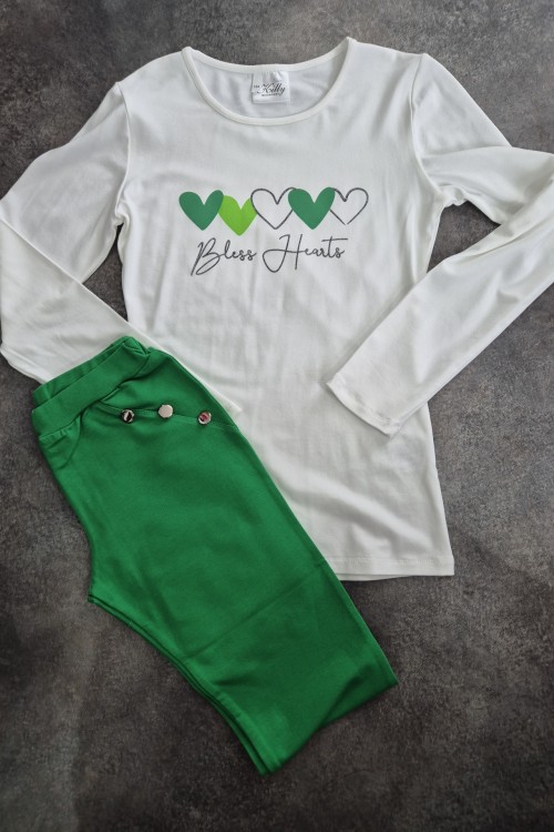 Killy design zöld-fehér szett 