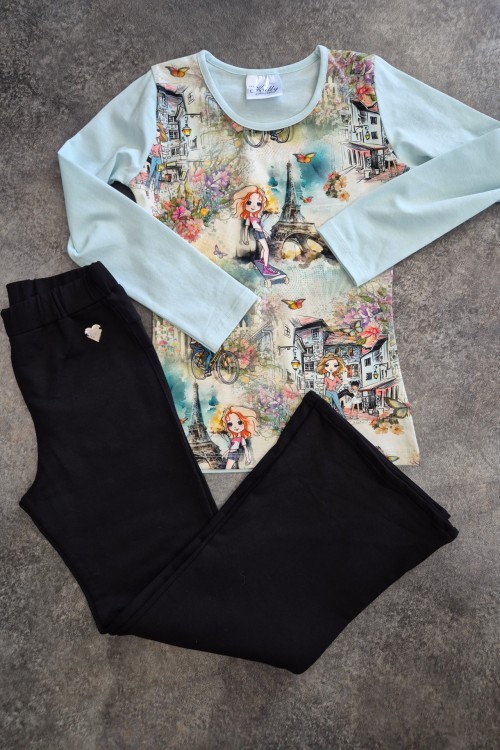 Killy design fekete trapéz nadrágos szett 