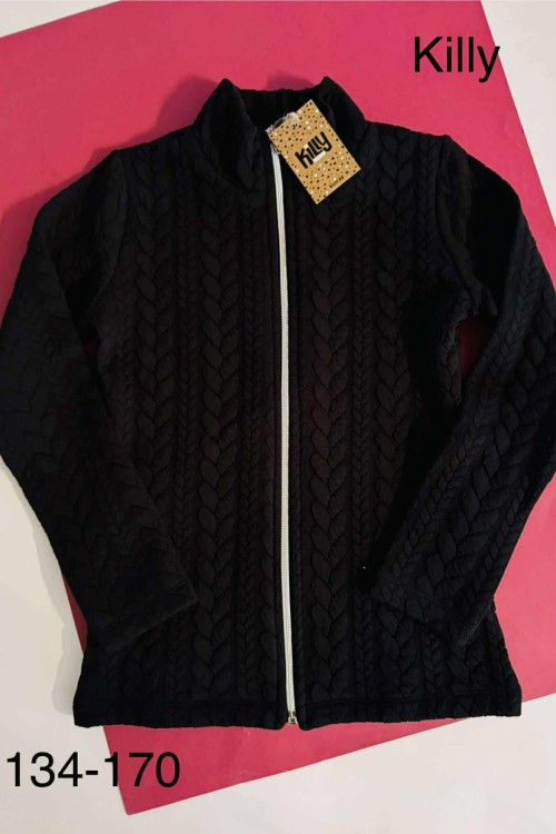 Killy design csavart mintájú alkalmi fekete kardigán 
