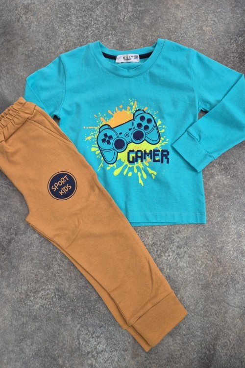 Killy design mustár színű bolyhozott nadrágos szett 