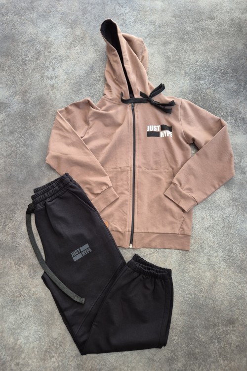 Killy design barna szett zsebes bővebb fazonú nadrággal 