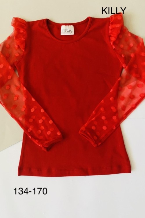 Killy design piros necc ujjú alkalmi felső ovisoknak 