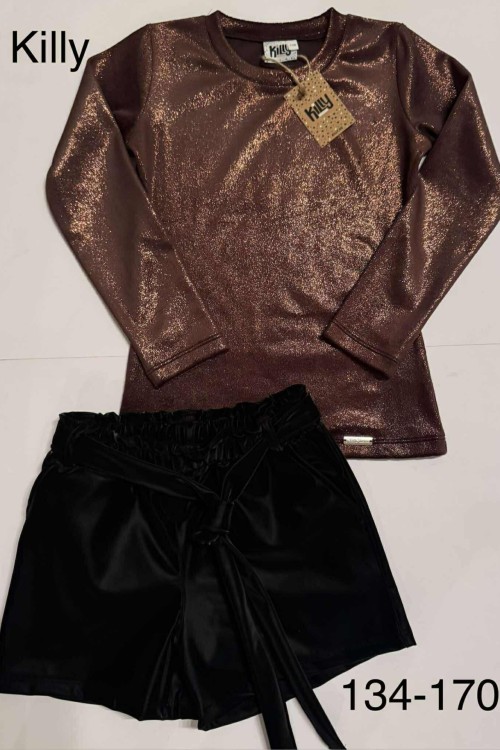 Killy design barna csillogó felső 