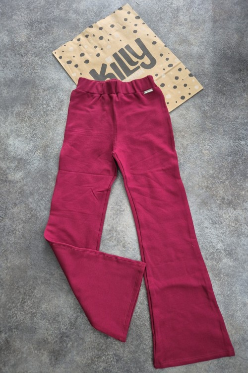 Killy design bolyhozott bordó színű trapéz nadrág 