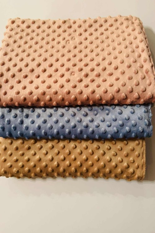 Linini puha pléd kék,  rózsaszín és világos barna színben 