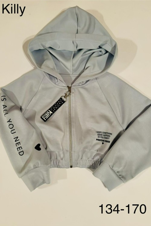 Killy design világoskék rövid fazonú kardigán 