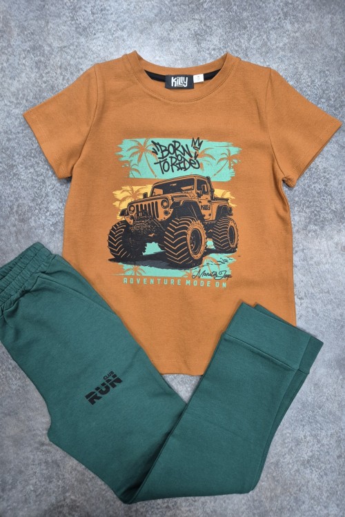 Killy design barna-zöld szett 