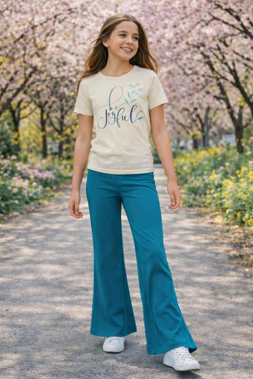 Killy design csinos nagylányos szett bézs pólóval 