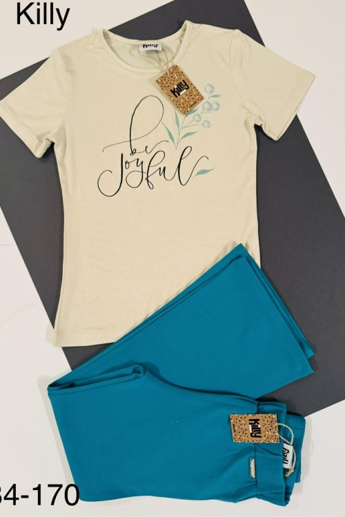 Killy design csinos nagylányos szett bézs pólóval 