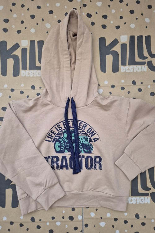 Killy design traktoros barna rovid fazonú pulóver 