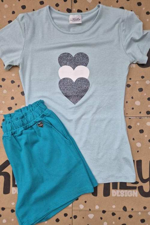 Killy design türkiz shortos szett 