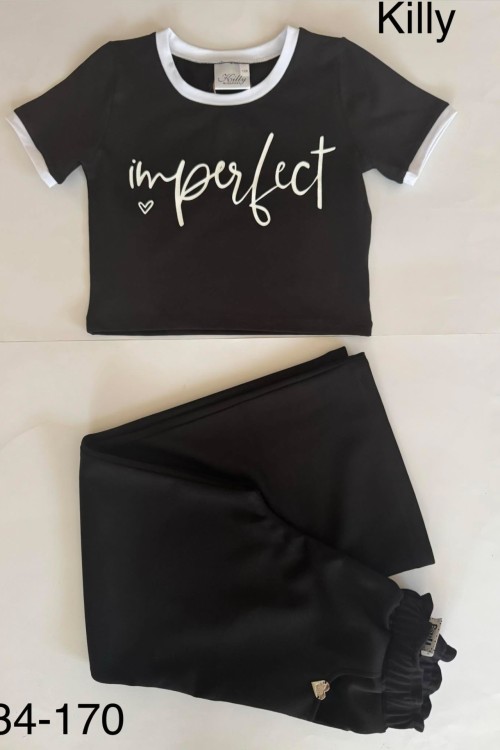 Killy design fekete rövid fazonú póló 