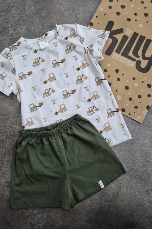 Linini munkagépes pólós-shortos szett 